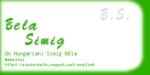 bela simig business card